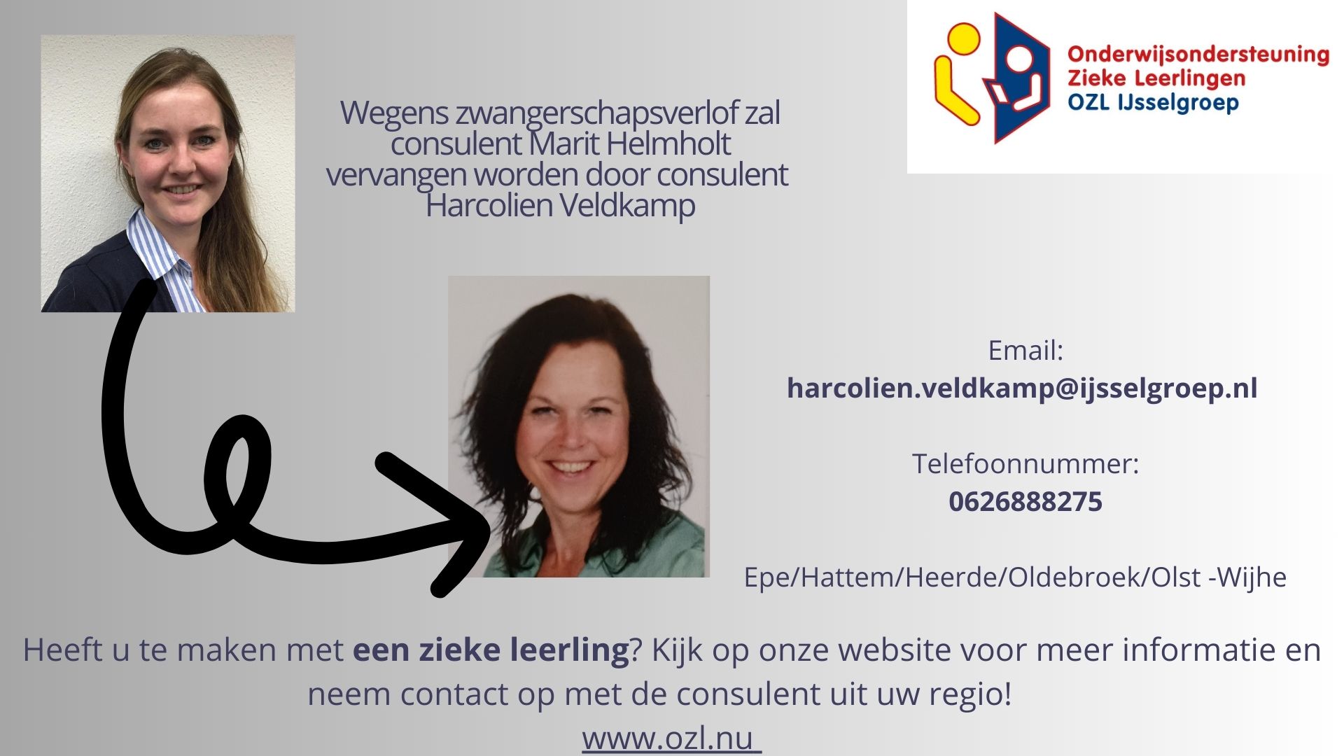 Wegens zwangerschap zal Marit Helmholt vervangen worden door Harcolien Veldkamp presentatie